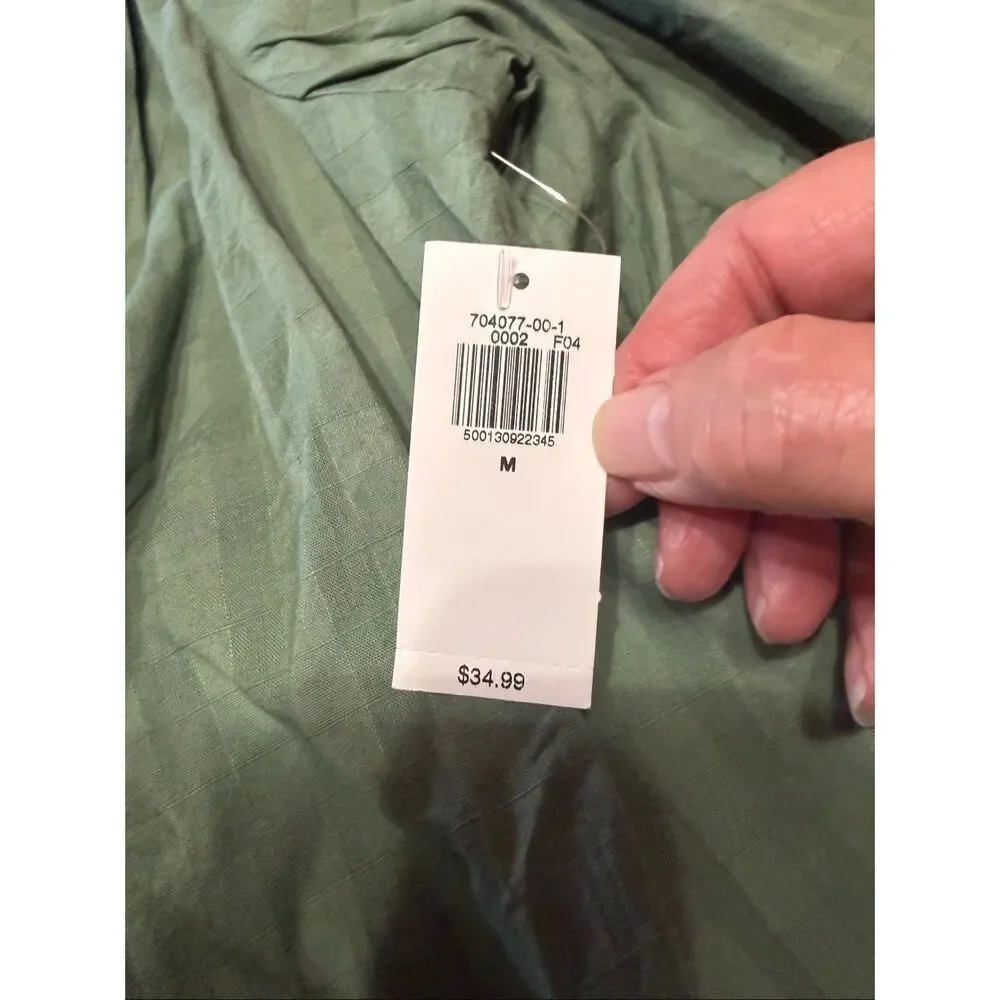 Old Navy women's striped, puff-sleeve blouse Green Sz M NWT